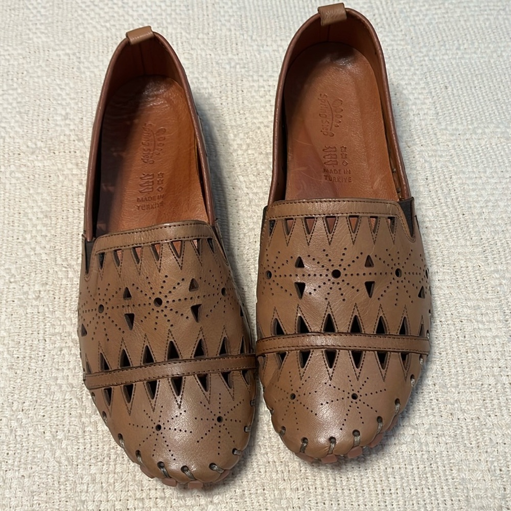 Leather Spring Step Slip-on Shoes